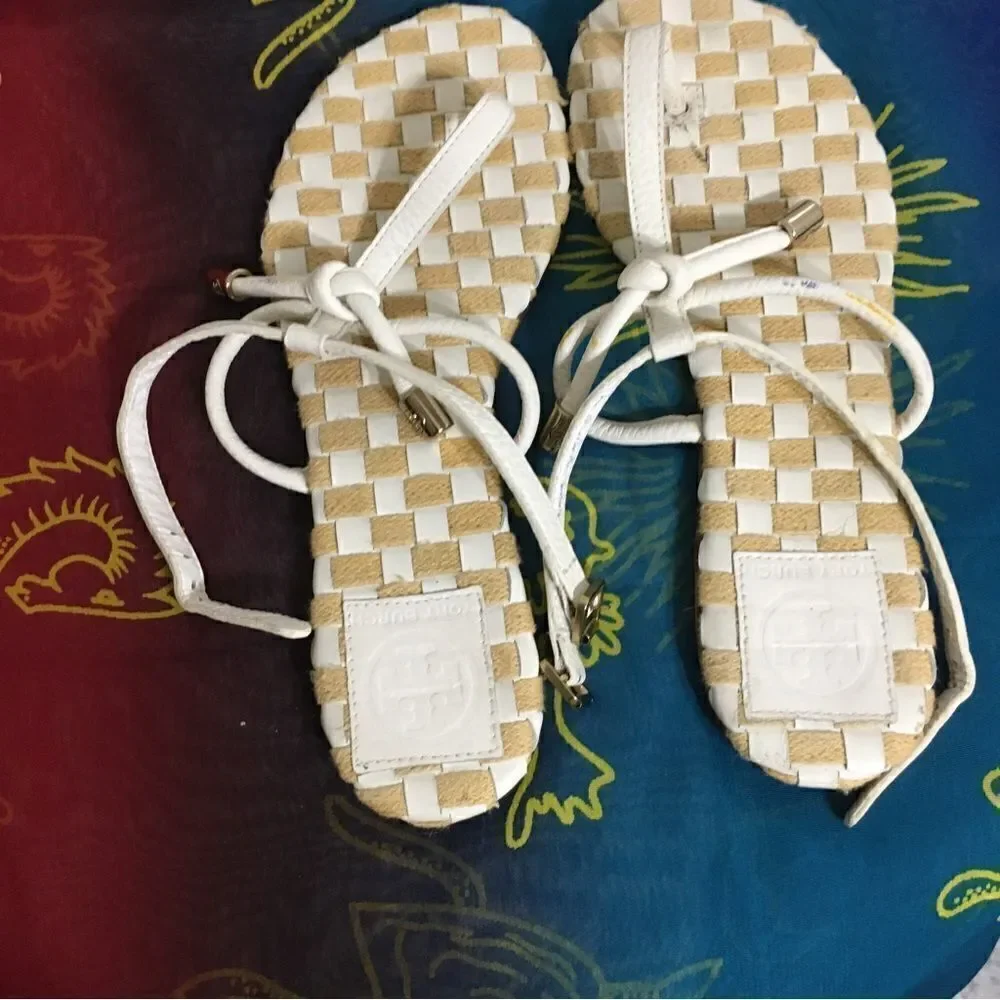 Tory Burch White Strappy Sandals Size 7M